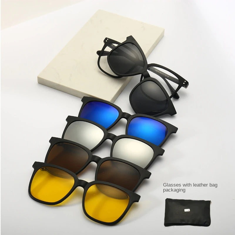 Manufacturer Wholesale Multiple Styles and Colors Tr90 Polarized Glasses Clip Sunglasses Set Fashion Sunglasses Women Unisex 