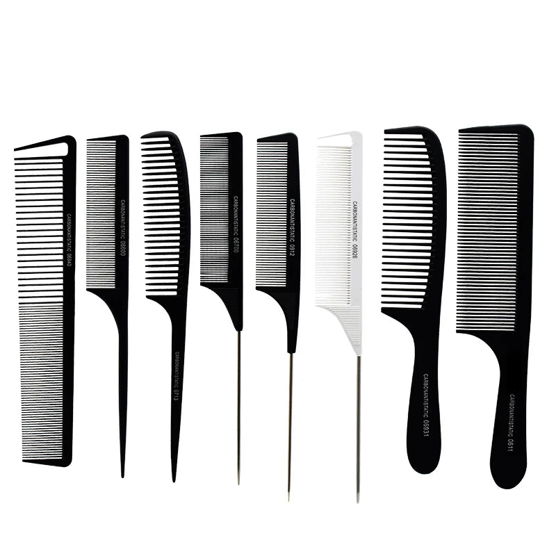 Hot Selling Professional Carbon Fiber Antistatic Rat Tail Pin Hair Comb in Stock