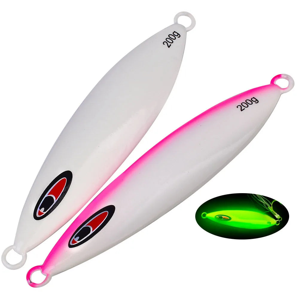 Luminous Fishing Jig Bait 80-300g Squid Jig Heavy Sinking Lure Jigging Fishing Lures Metal for SaltWater