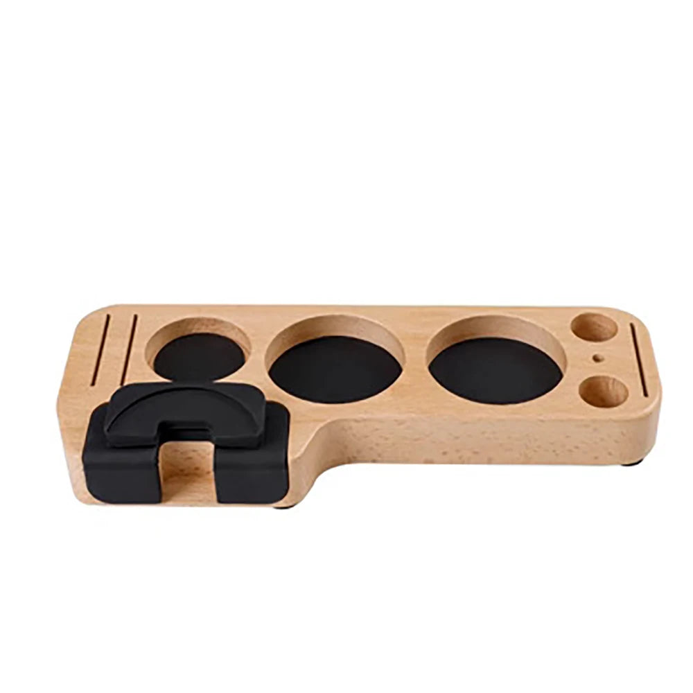 Customized Coffee Powder Holder Wooden Coffee Tamper Holder Coffee Tamping Espresso Station