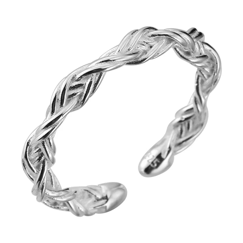 Minimalist Geometric Knuckle Finger Ring Adjustable Open 925 Sterling Silver Rings Fashion Jewelry for Women