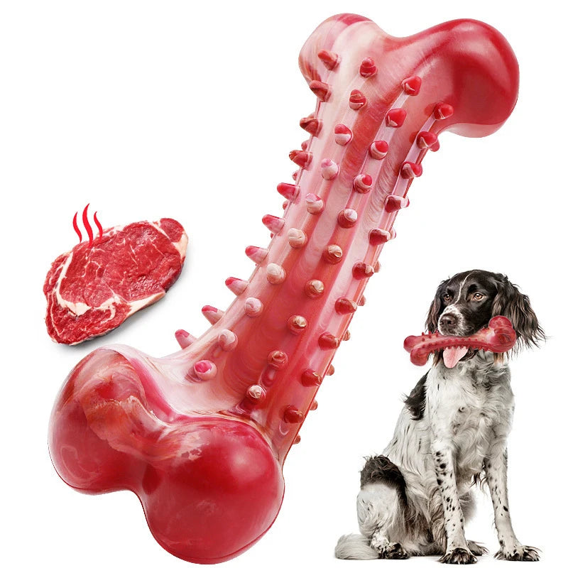 Dog Chew Bones for Aggressive Chewers Large Breed Real Beef Flavor Durable Dog Chew Toys Nearly Indestructible Tough Dog Toys