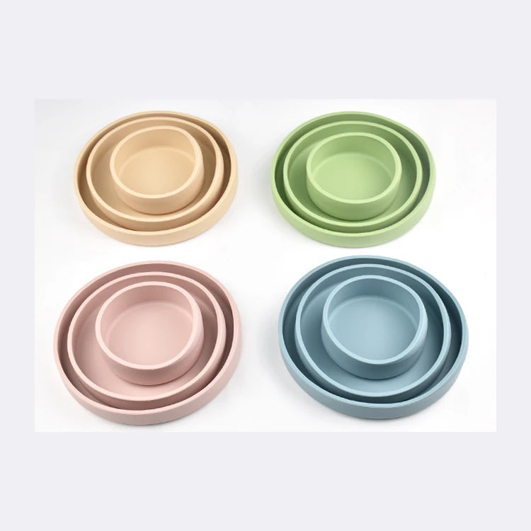 Creative Crab Shape Anti-Falling Silicone Toddler Plate with Suction Cup Kids Dining Training Plate for Baby Eating