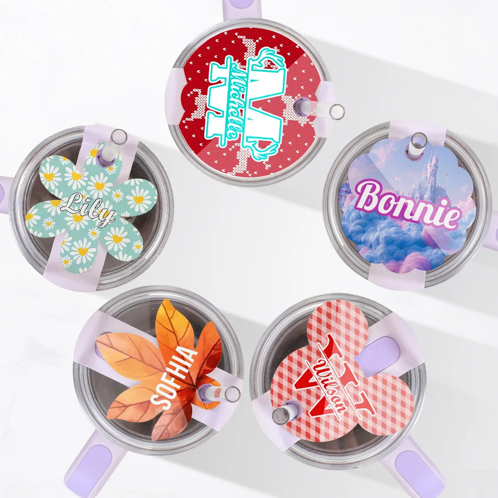 DIY Sublimation Name Plate Acrylic Tumbler Lid Topper Custom Name Tag for 40oz 30oz 20oz Stanly Tumbler Accessories