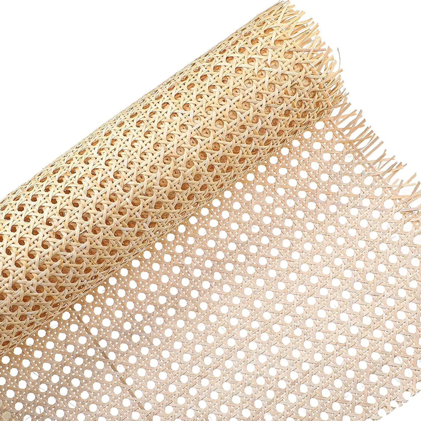 Wholesale  Furniture Decoration Natural Rattan Webbing 23.6 Inch Open Mesh  Rattan Cane Webbing Rattan Roll Natural Webbing
