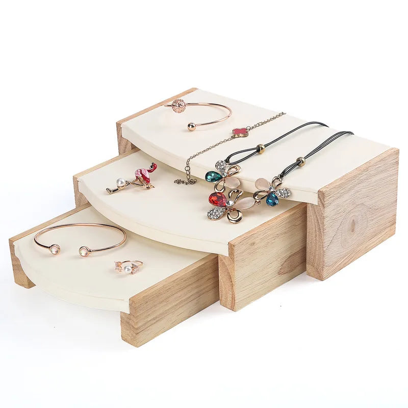 Natural Bamboo Ornaments Necklace Ring Bracelet Display Stand Stool Three Sets Jewelry Gift Boxes Wholesale