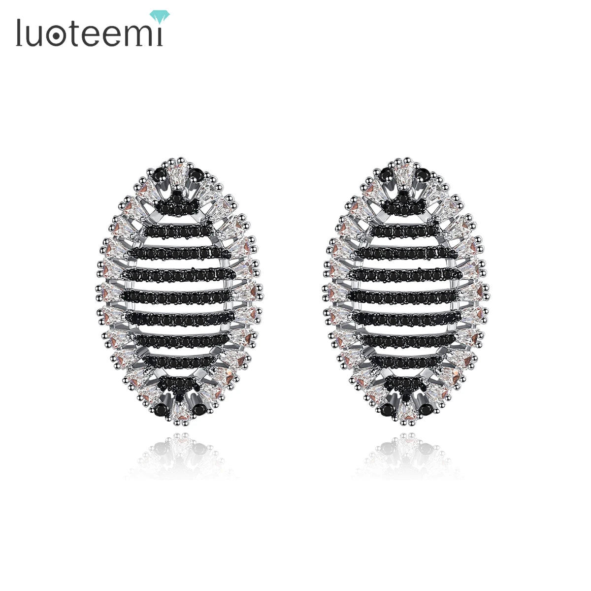 LUOTEEMI Elegant New Earing Fashion Luxury Woman Colorful Statement Zircon Large Charm Lady Vintage Earring