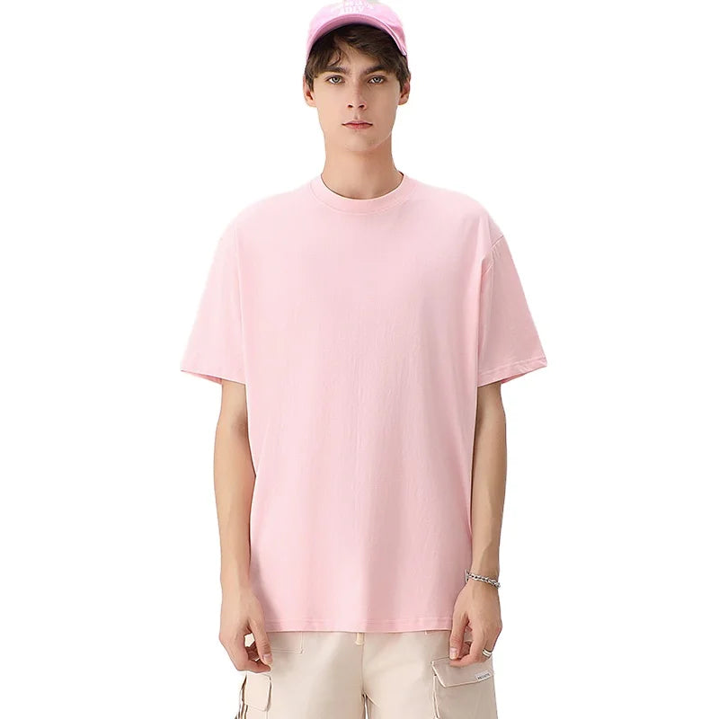 Wholesale Summer Short Sleeve Custom Your Brand Logo DTG Printing Blank Plain T-Shirts Men Luxury T Shirt Plain Casual Tee Sh