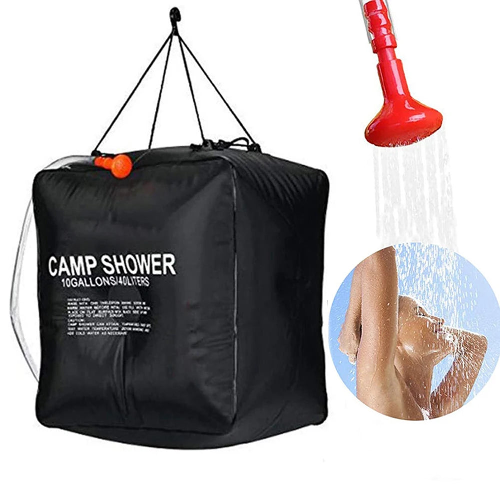 Foldable 40L Water Bags Outdoor Camping Shower Bag Solar Heating Travel Hiking Picnic Water Bathing Bags Accessories Supplies