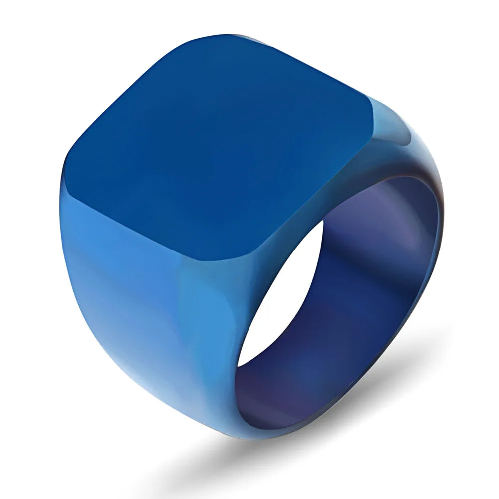 YK Hot Selling Men's Rings Retro Simple and Glossy 19MM Stainless Steel Ring  Custom Wholesale