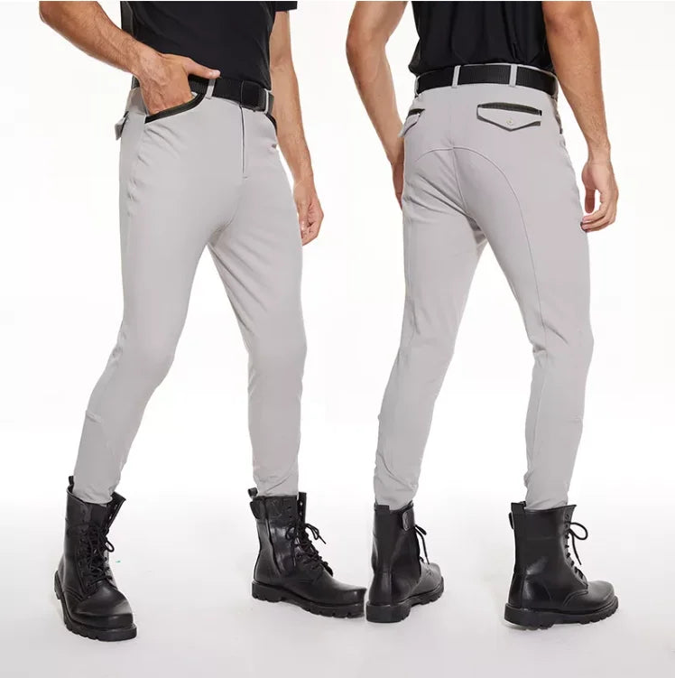 Custom Logo Horse Riding Breeches for Men Knee Silicone Equestrian Tights Jodhpurs Wholesale Horse Riding Clothing