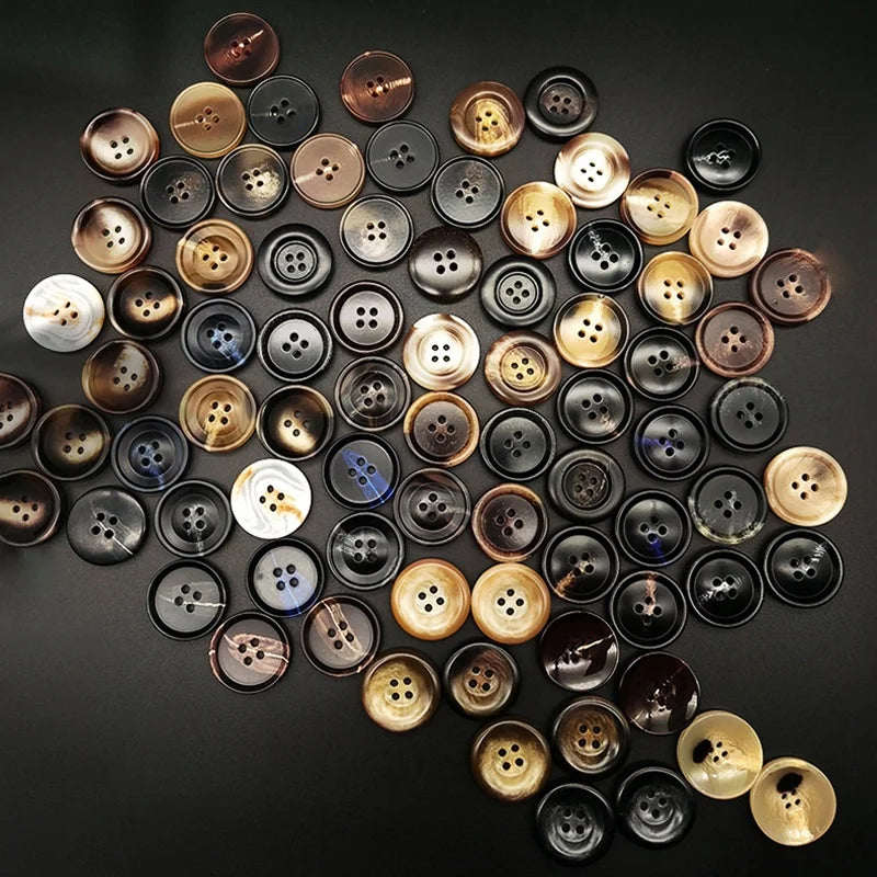 Premium Laser Custom Logo 4 Holes Resin Buttons - Low MOQ 400pcs Fast Delivery OEM 15mm 20mm Sewing Button for Brand Clothing
