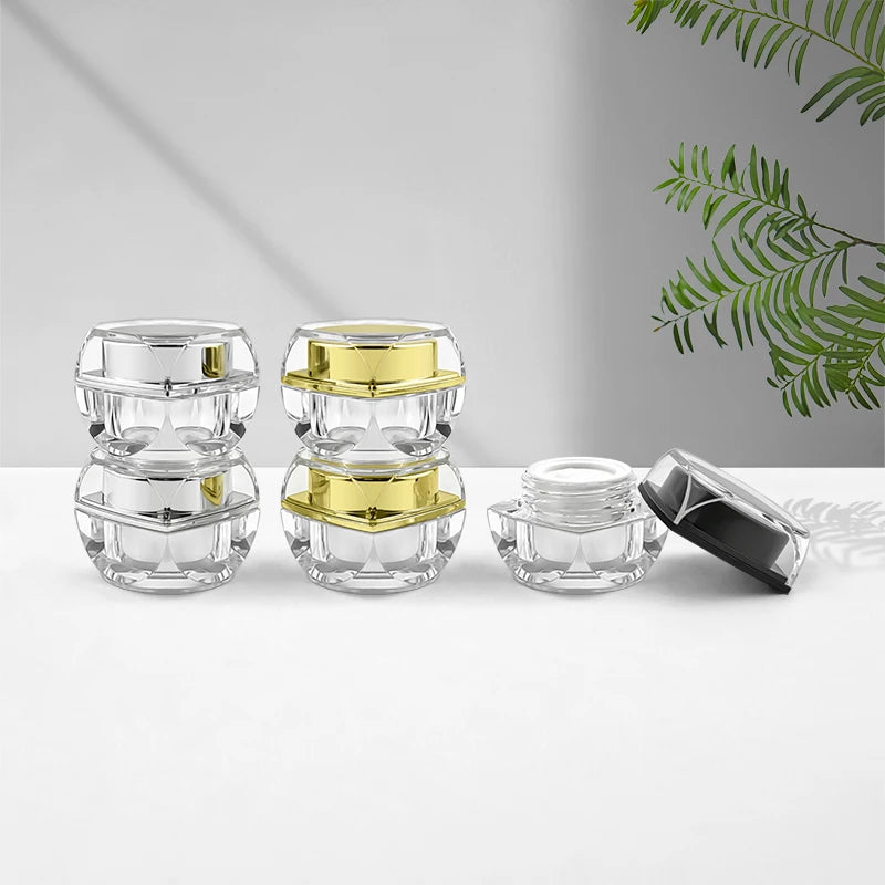 Ready to Ship Luxury Recyclable Gold Silver Black Cosmetic Empty Jars