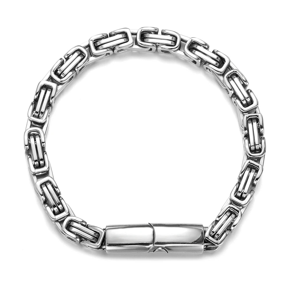 Waterproof Retro Byzantine Chains Stainless Steel Magnetic Clasp King Chain  Bracelets for Mens Jewelry  Wholesale