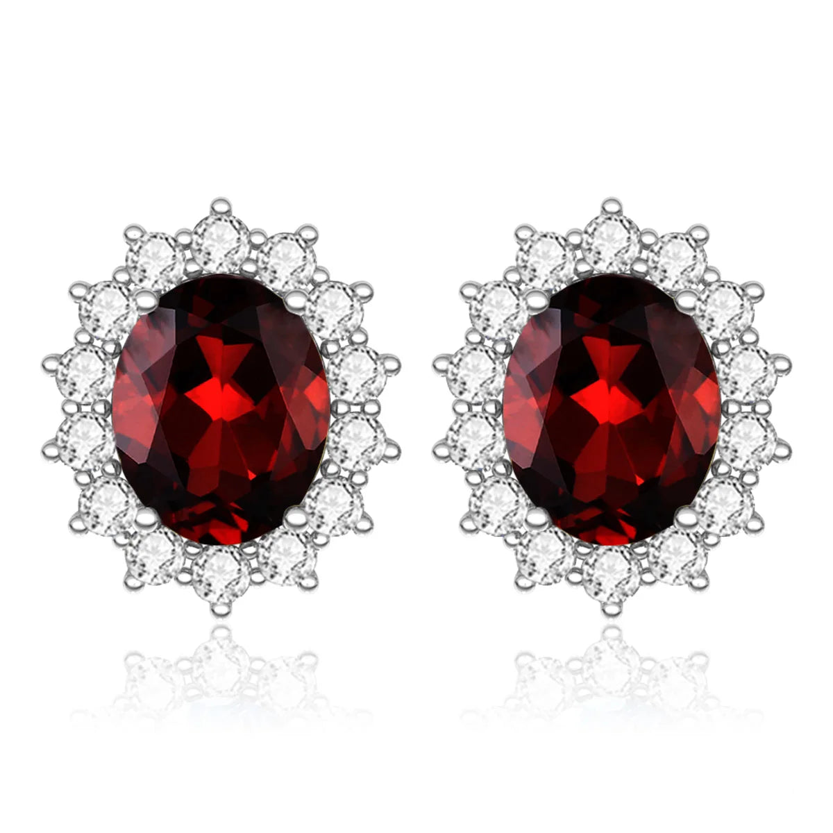 Classic Halo Zircon Birthstone Hypoallergenic Jewelry Wholesale Women 925 Sterling Silver Studs Earrings