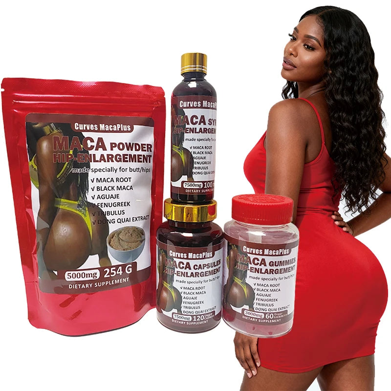 Ultimate Curves Maca Plus Gummies Maca Gummies Enlargament Butt Enhancement Oil Maca Butt Enhancement Capsules Powder Set