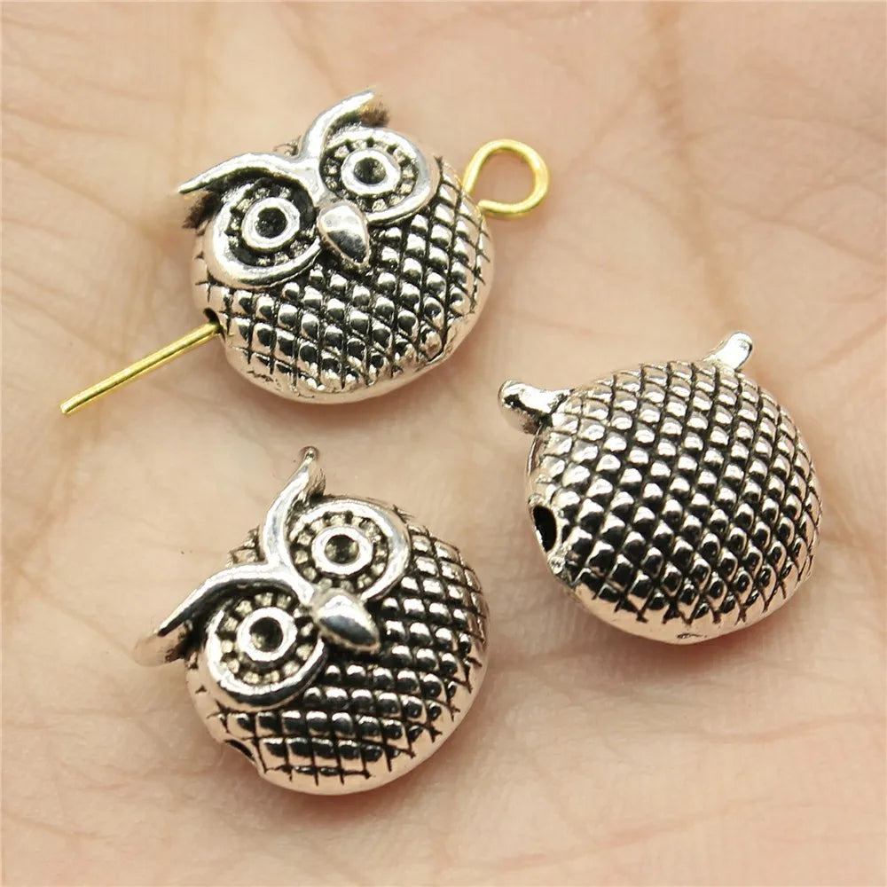 AA0160143 11x11x7mm Owl Beads for Jewelry Making