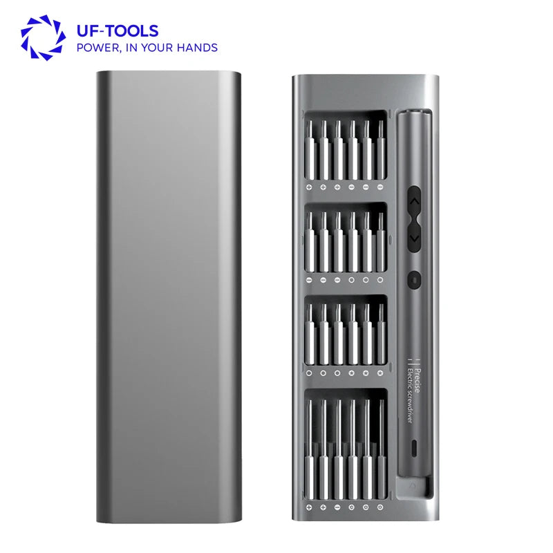100 Bits Professional Mini Phillips Screwdriver Set Industrial Electric Cordless Repair Tools Type-C Charging Aluminum Handle
