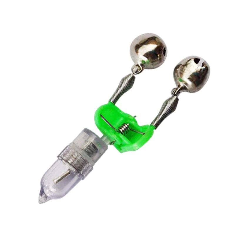 SNEDA Carp Catfish Fishing Bite Bell Sound and Led Light Alarm Led Night Fishing Rod Bite Light With Twin Bells Ring