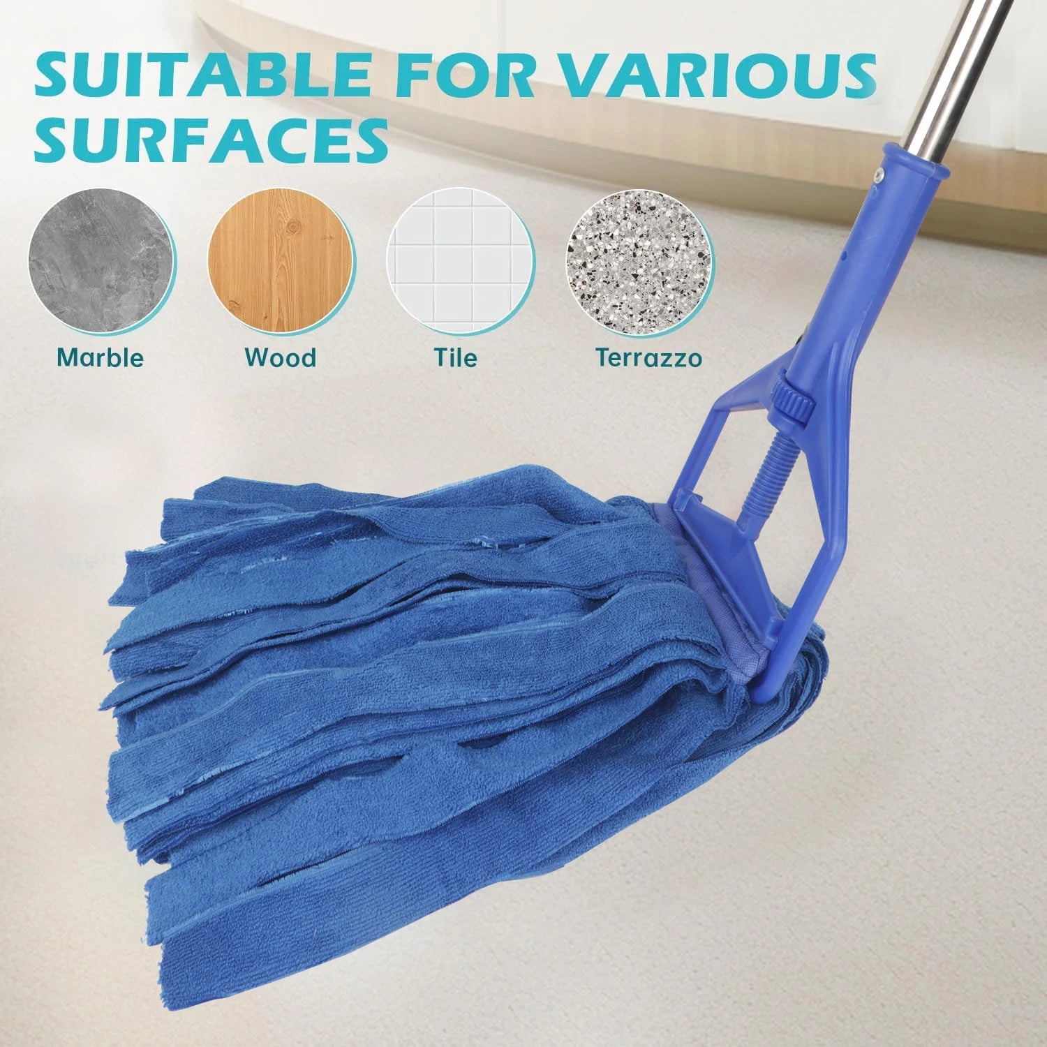 Hot Sale Microfiber Cloth Mop Head Easy to Replace Wholesale Customizable Packaging for Floor Usage