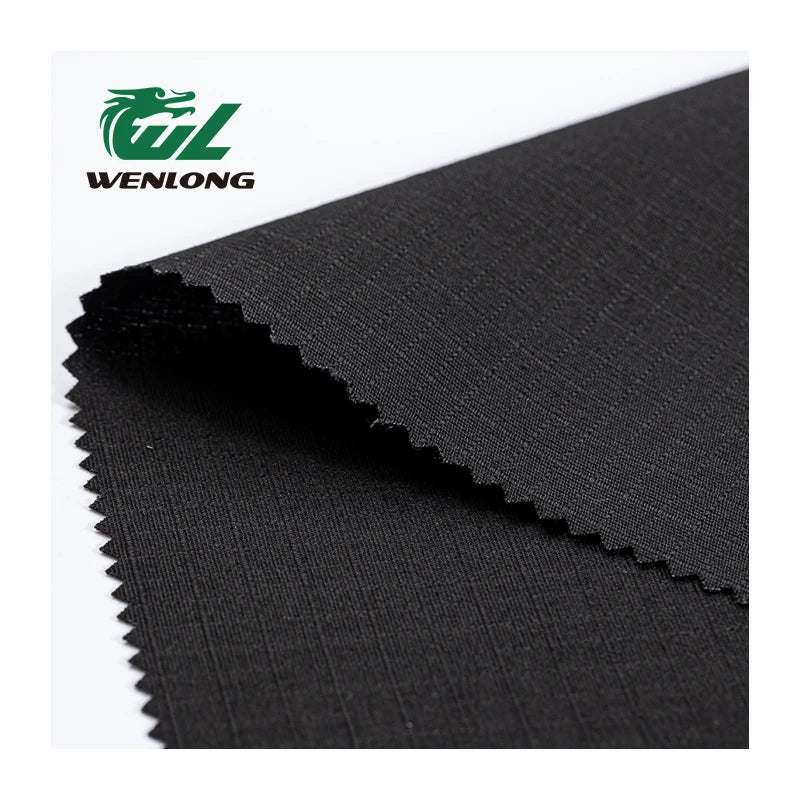 RTS 80Poly 20Cotton Woven Flame Retardant Anti Tearing Black Plain Dyed Camouflage Ripstop Fabric Boys Garment Tactical Gears