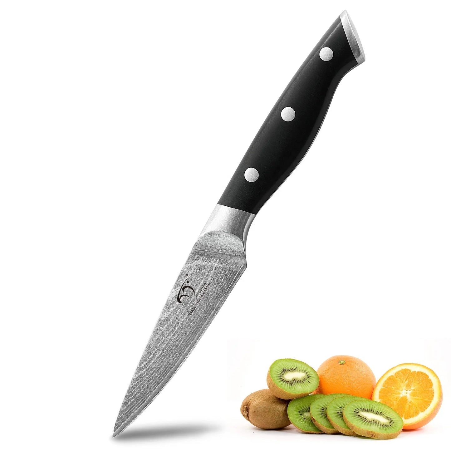 3.5 Inch Professional Damascus Steel Paring Knife for Kitchen and Restaurant with ABS Handle
