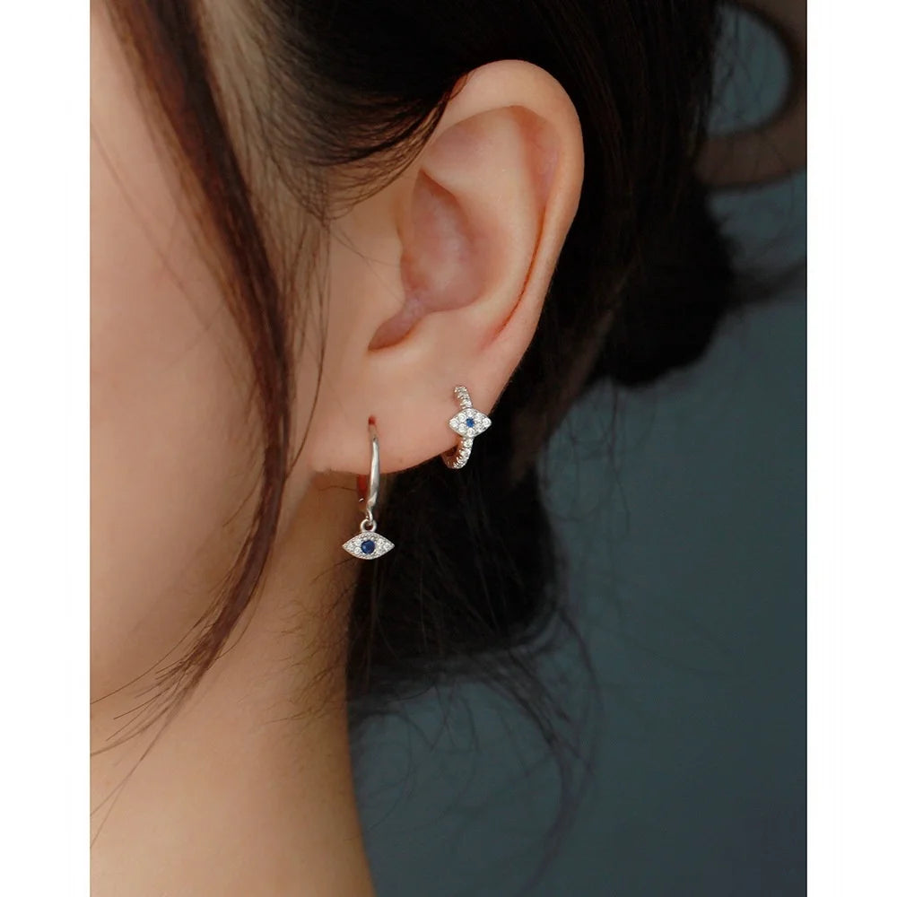 Custom Earring Occidental Devil's Eye S925 Silver Earring Pure Silver Ear Buckle Ear Stud Fashion Ear Jewelry Female