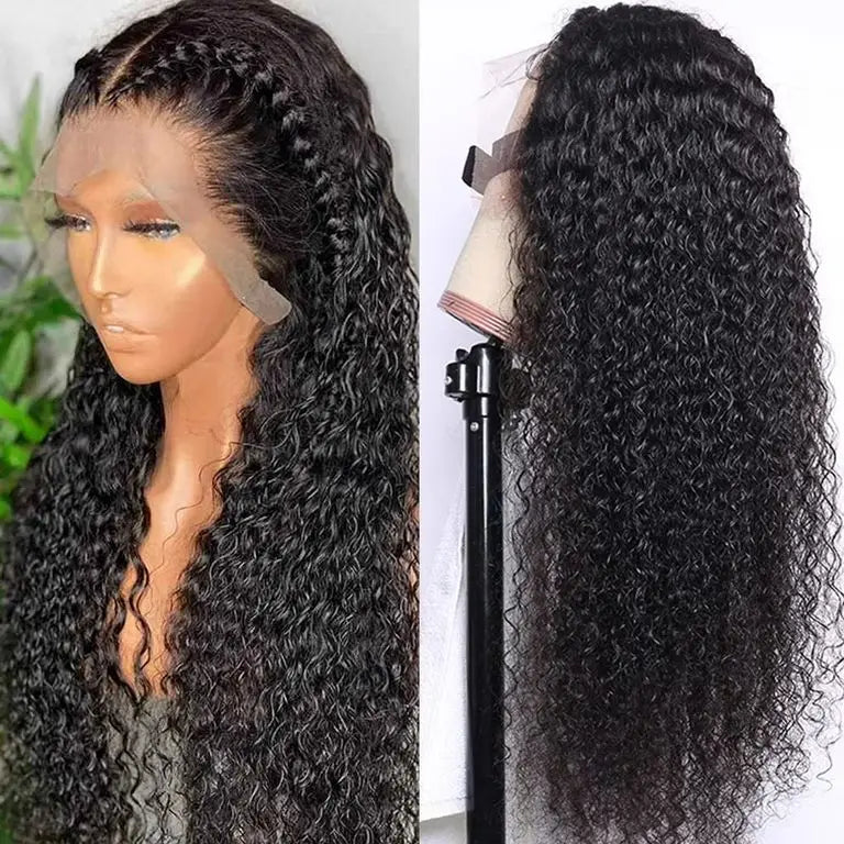 28 Inch HD Water Wave Lace Front Wigs Pre-Plucked Natural Color Glueless Human Hair Wig for Black Women Wet and Wavy Style