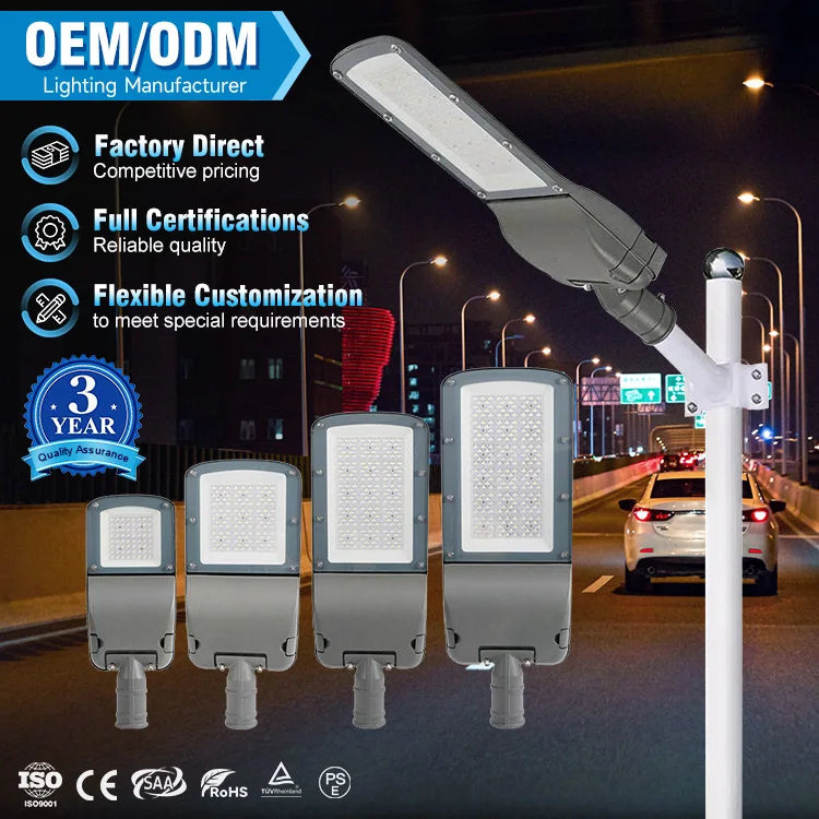 COVEDA High Quality Energy Saving Waterproof Streetlight 50w 100w 150w 200w Outdoor Ip66 Led Street Light