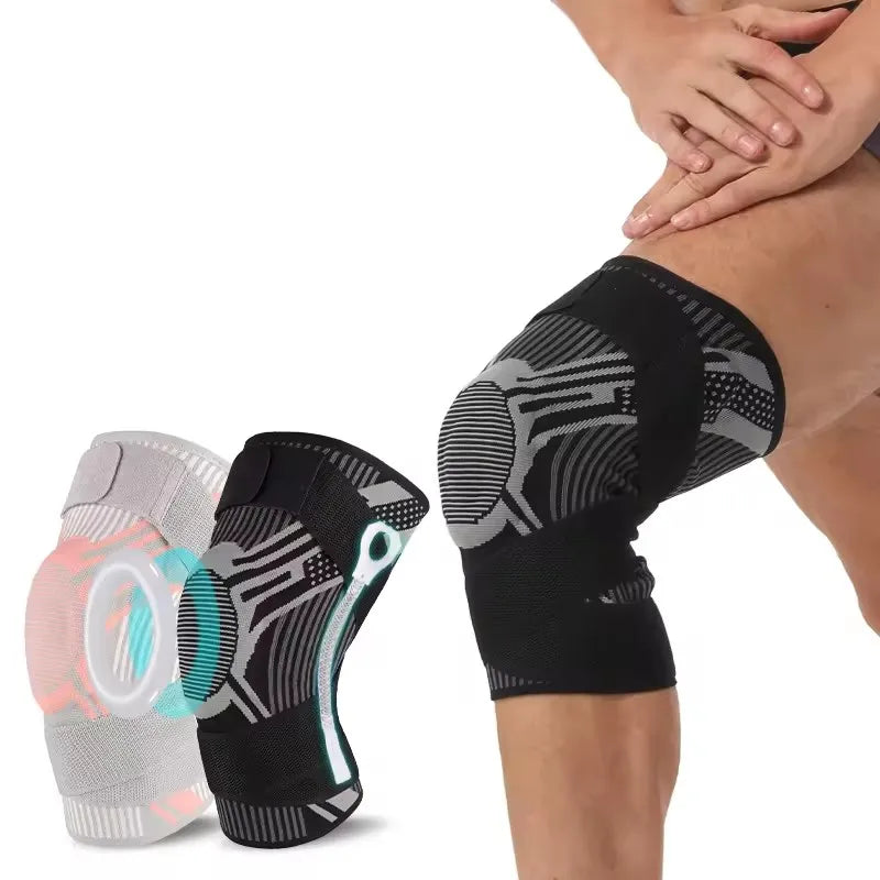 ZY Anti-Slip Breathable Nylon Gel Stabilizers Compression Knee Support Adjustable Elasticity Customizable Logo-Unisex for