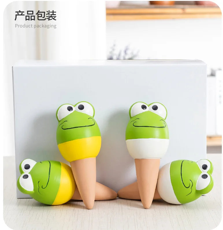 180ml Ceramic Frog Flower Waterer Garden Terracotta Clay Pottery Lazy Dripper Self Watering Spikes Stakes Irrigation Globes