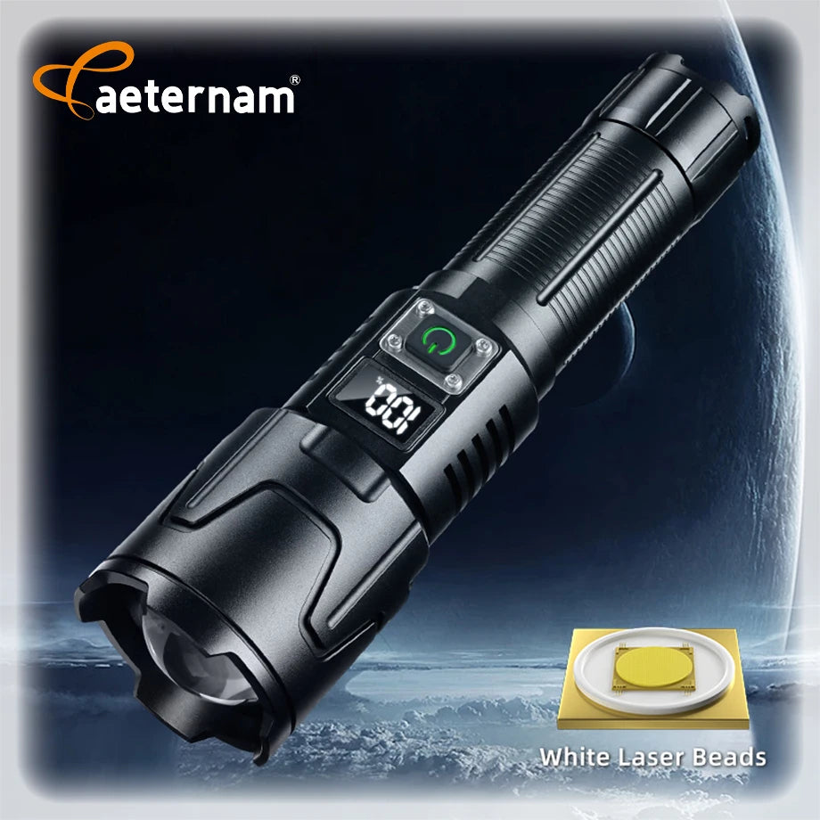 Aeternam 1000m White Laser Long Range Zoomable Aluminum Alloy IP66 Waterproof Rechargeable LED Tactical Lantern 1000+ Lumens