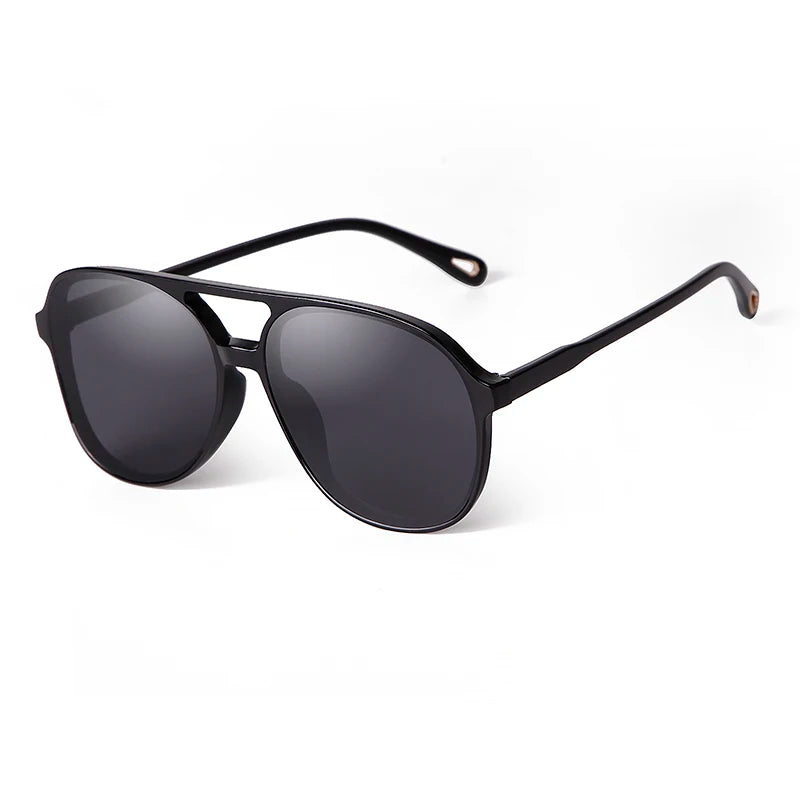 STORY STY12140 Double Bridge Aviation Retro Sunglasses Tinted Curved Lens Vintage Shades Flat Top Driving Pilot Sun Glasses
