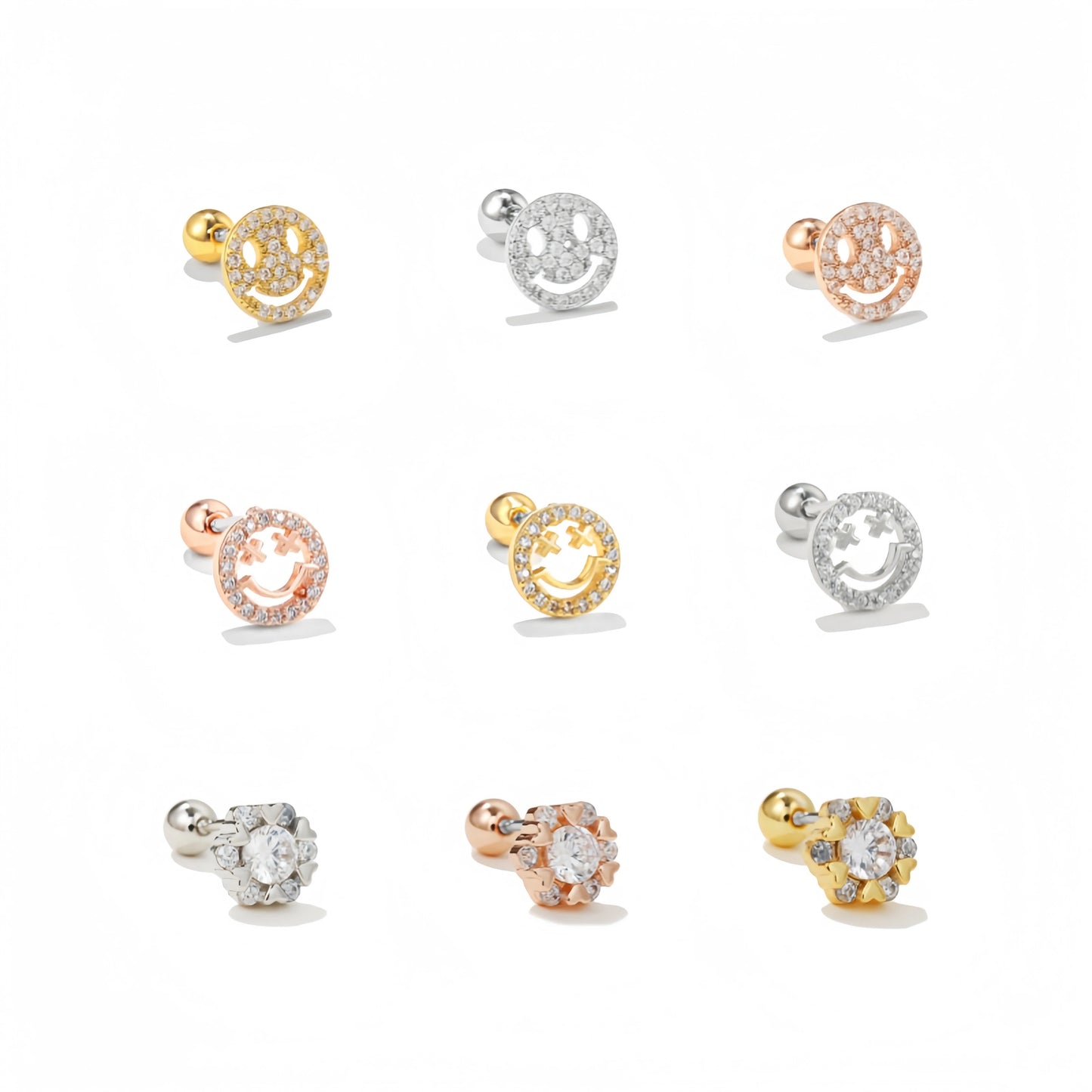 Sparkling 3A Zircon Titanium Stud Earrings Hypoallergenic Lightweight Chic Unique Fashion Look Piercing Jewelry