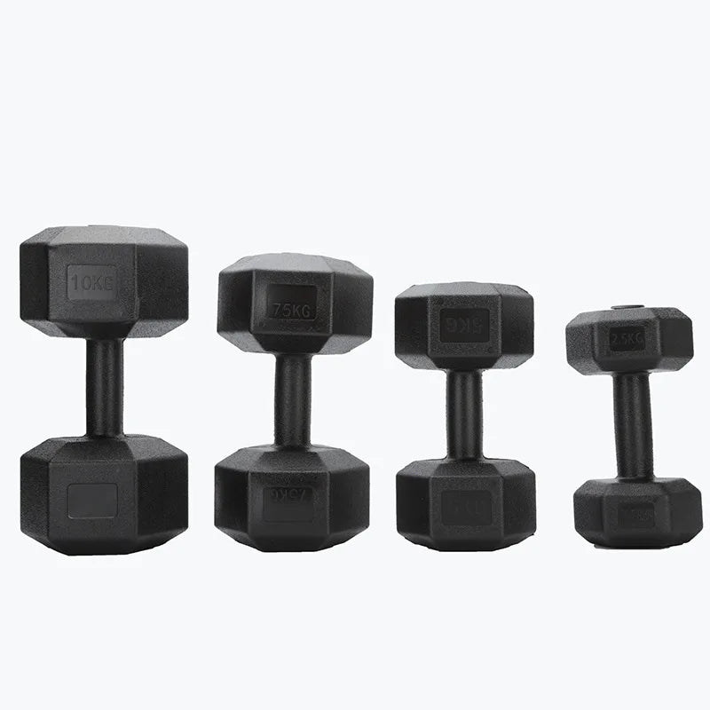 Custom logo Black Cement Hex Dumbbell Environmental protection Cement Dumbbells