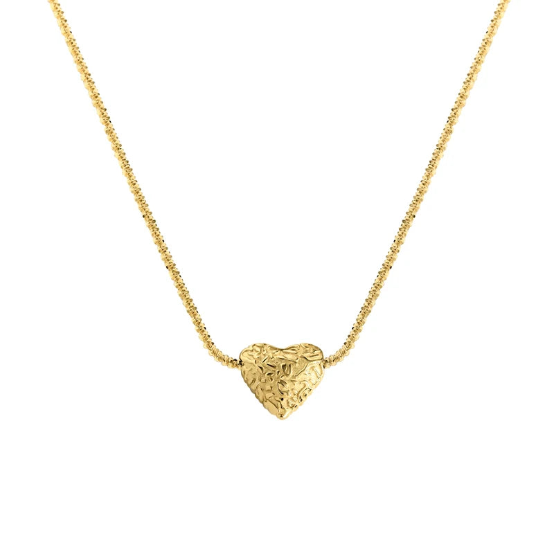 925 Sterling Silver Women Jewelry Gold Plated Love Heart Charm Necklace for Women