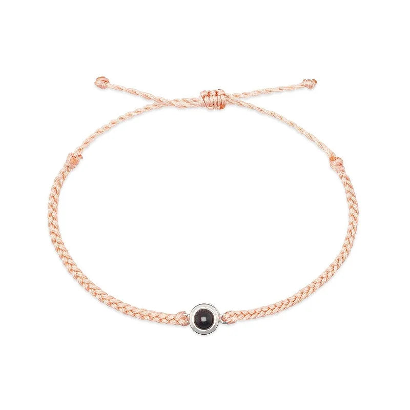 Hot Selling Stainless Steel Photo Projection Bracelet Multi-color Handmade Adjustable Braided Rope Bracelet Valentine's Day G