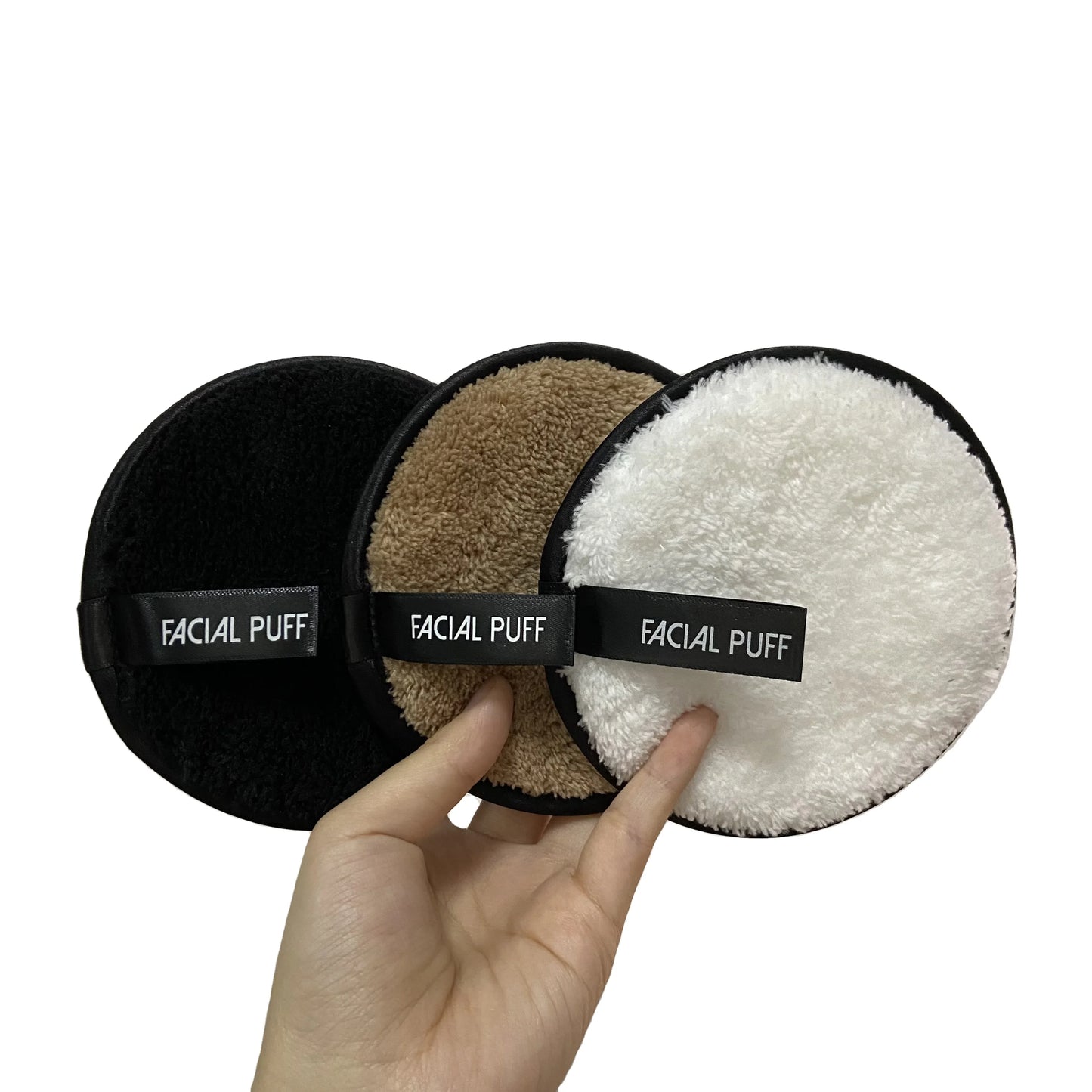 Customized Logo Organic Eco Friendly Washable Microfiber Pads Reusable Cotton Facial Cleaning Makeup Remover Pad
