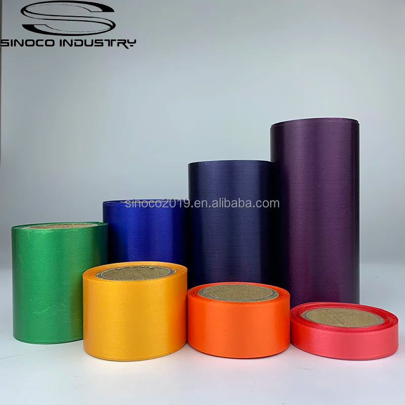 SINOCO Luxury 196 Solid Colors Polyester Satin Ribbon 30mm*100m Burgundy Single Double Faces