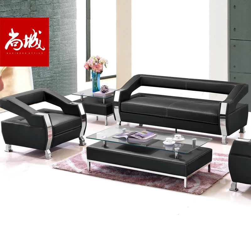 Modern Two Seat Office Sofa Combination Business Personalized Reception Furniture with Metal Frame
