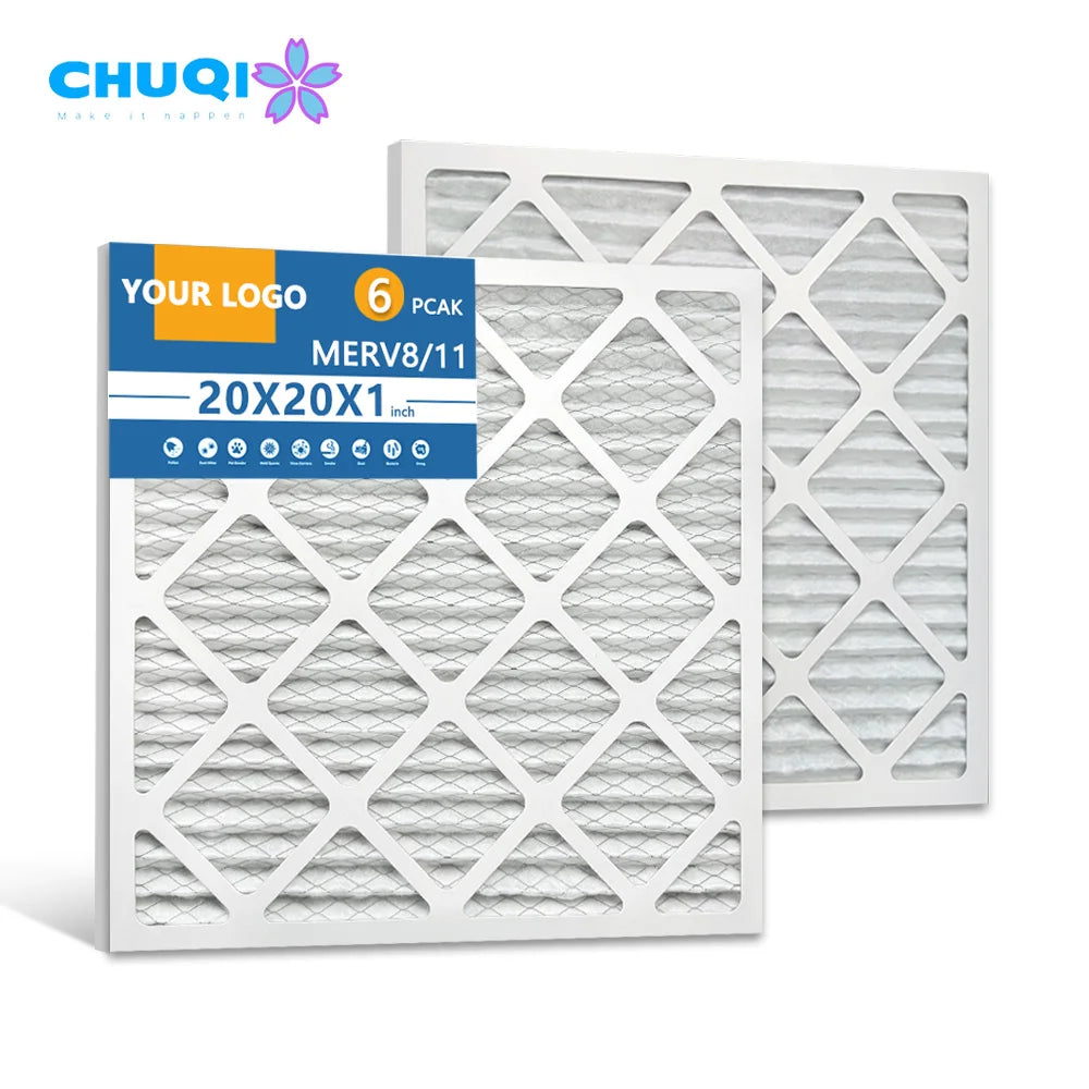 Panel Primary HVAC Filter  MERV8 11 13 Cardboard Frame for Motel AC Furnace Air Handler Budget Friendly Direct Factory OEM