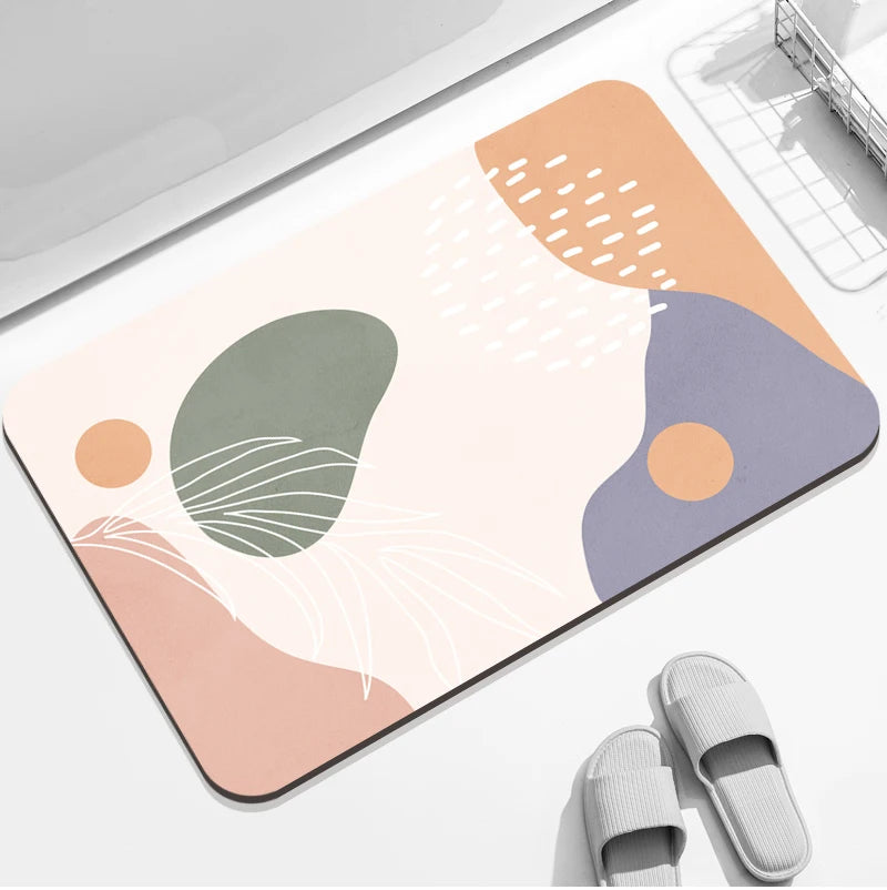 2026 Factory Custom Non Slip Water Absorbent Rugs Rubber Door Mats Diatom Mud Bathroom Floor Mat Set Anti Slip  Bath Mat