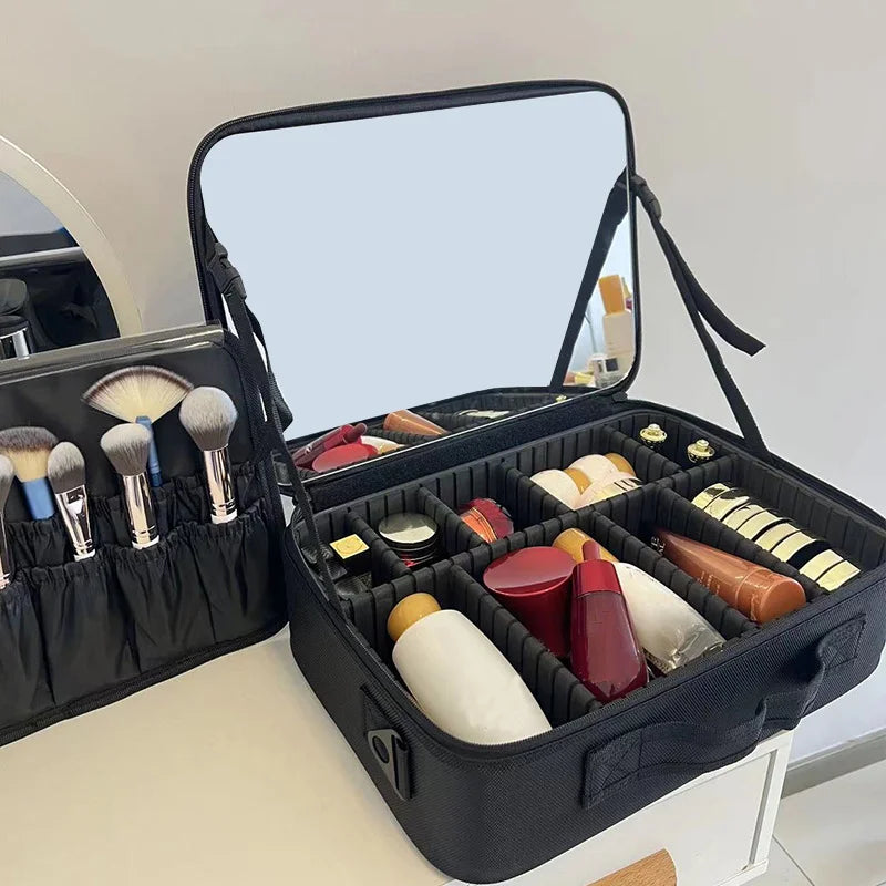 For Model 454hc New Fashion Portable Female Makeup Box Large-Capacity Canvas Cosmetics Zipper Customized Pattern Ins Wind Bag