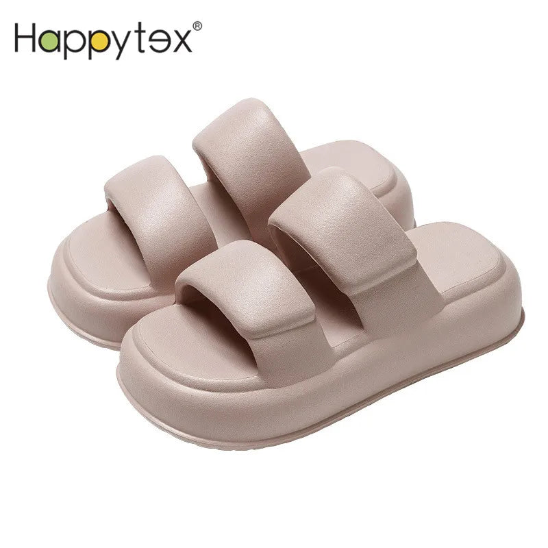 Women Sandals Summer Two Strap Platform Thick Sole Quick Drying Easy Slides Slippers EVA Cloud Slides Slippers
