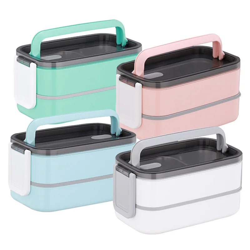 Airtight Modern Eco Friendly Double Layer Ins Style Insulated Custom Student Metal Stainless Steel Kids Tiffin Bento Lunch Bo