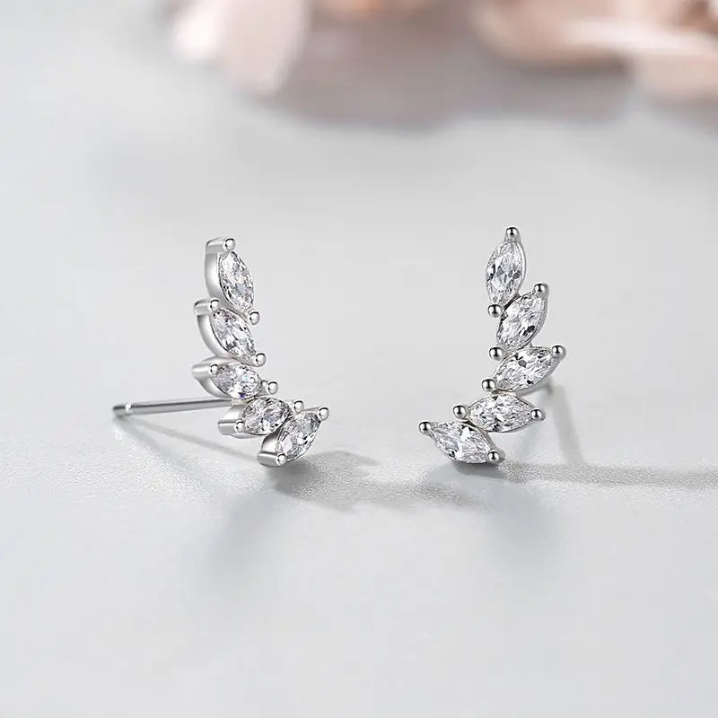 New Product Light Luxury Women's Jewelry Stud Earrings Design High Quality 925 Sterling Silver Zircon Earrings