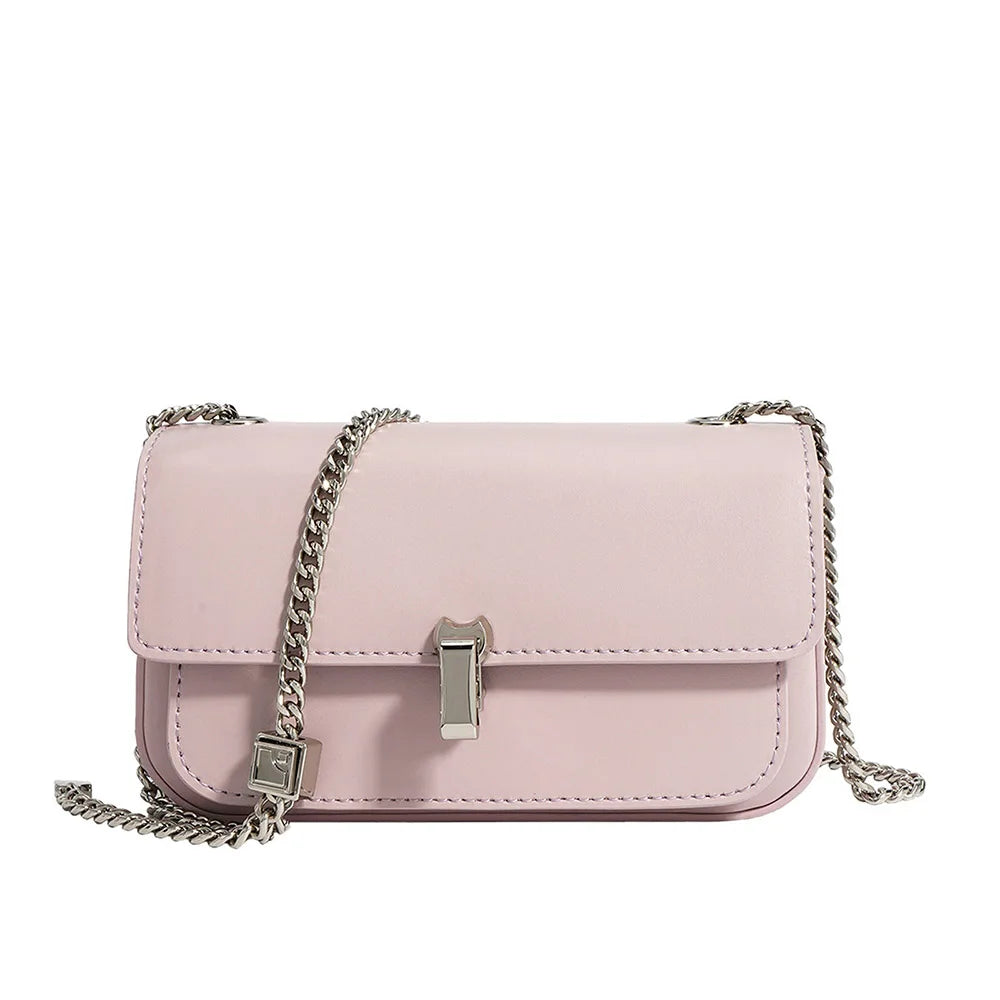 Luxury Designer Genuine Real Cowhide Skin Women Ladies Leather Shoulder Crossbody Chain Bags Handbags Famous Brands for Women