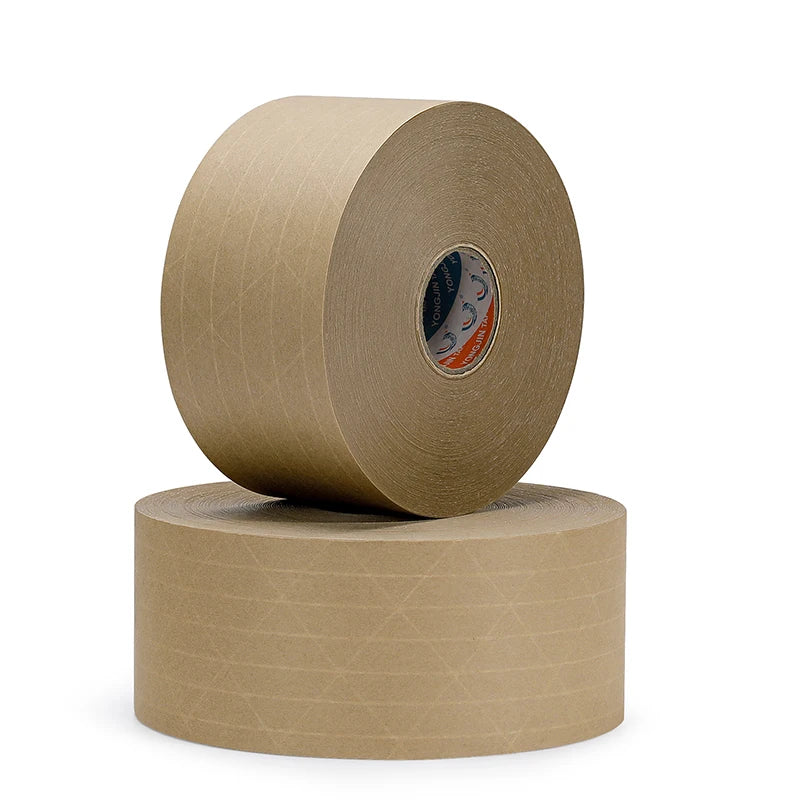 Ecommerce Strong Adhesive Kraft Paper Tape Eco Water Activated Single Sided Packing Tape for Carton Sealing
