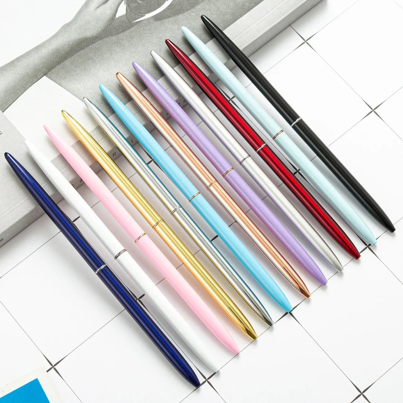 Custom Metal Ballpoint Pens Slim Lightweight 1.0mm Writing Width for Business Office & Hotel Advertising & Signature
