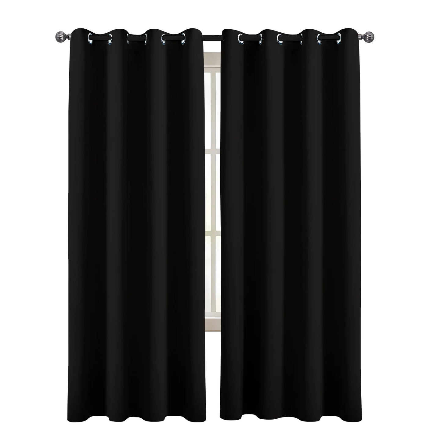 Amity Heavy Blackout Window Blinds Blackout Curtains for Bedroom Living Room Darkening Solid  American Polyester Modern Satin